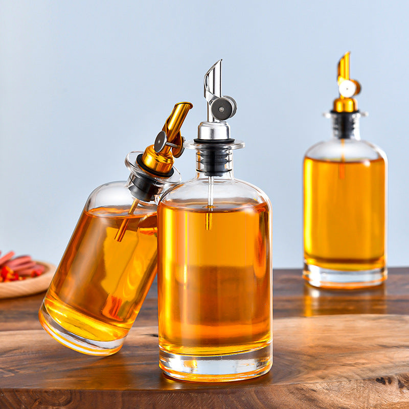 Home Kitchen Crystal White Material Glass Self-control Opening And Closing Spice Bottle